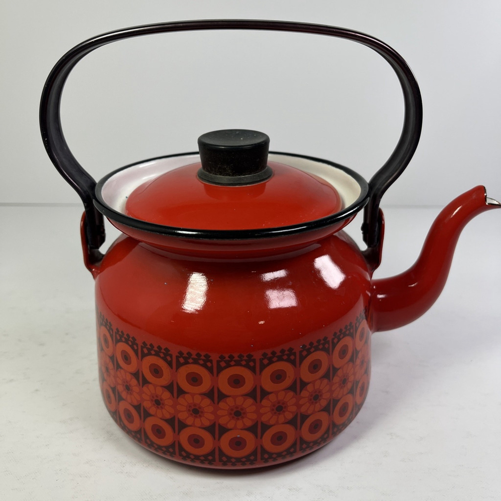 Enamel Kettle Finel Kaj Franck Arabia "Kehrä" Coffee /Tea Pot Finland **READ - Picture 3 of 16